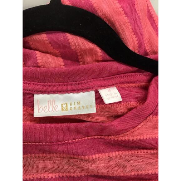 Belle by Kim gravel Cape cod coastal yachts striped top medium Malibu pink - Picture 3 of 4